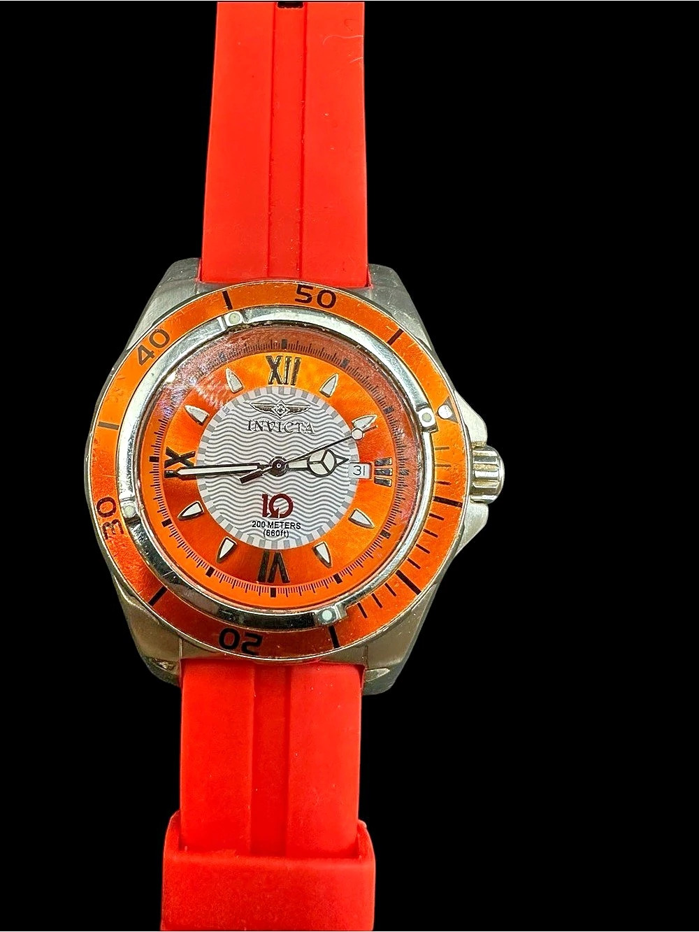 Invicta Orange Silver Watch